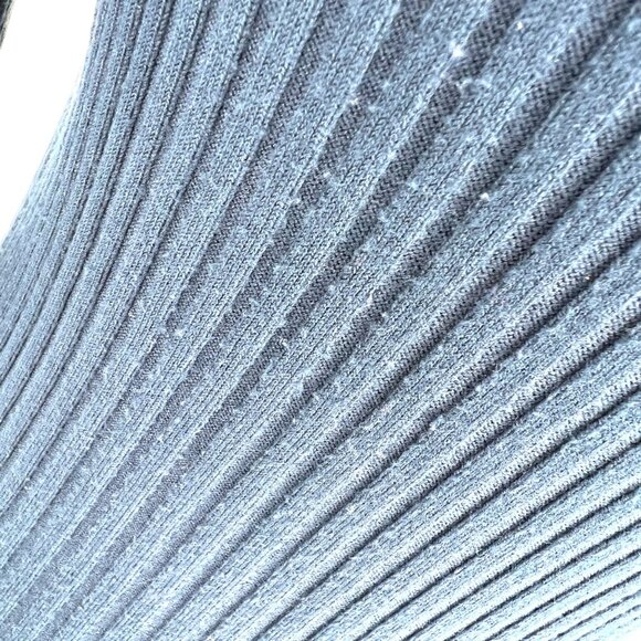 Long Tall Sally Womens Ribbed Navy Cardigan Sweater Button Front Size Medium - Picture 7 of 11